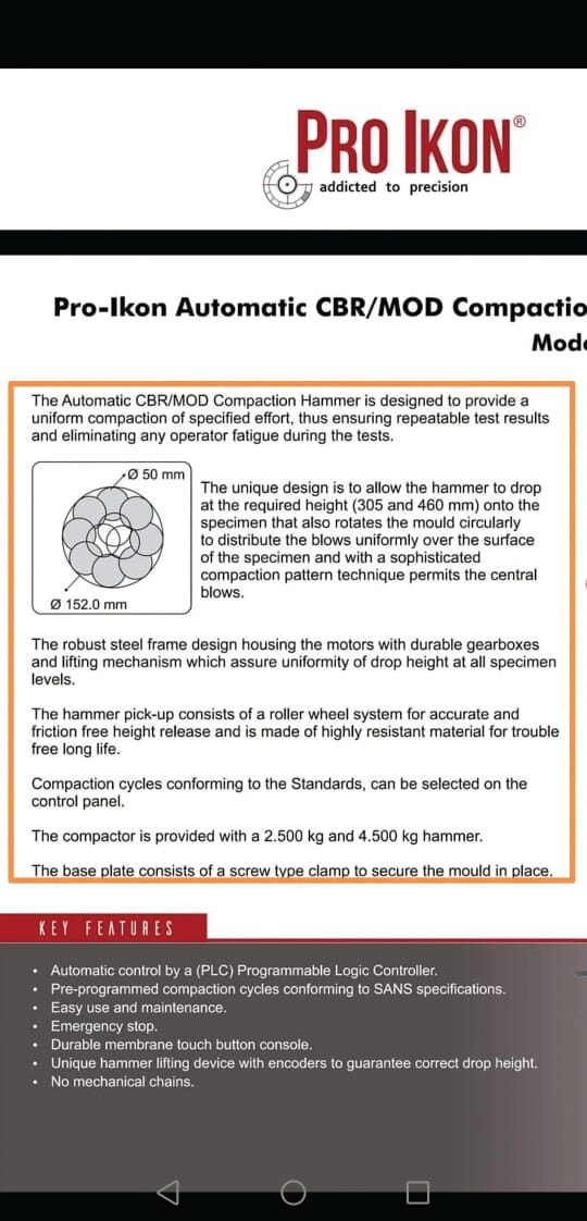 Automatic Cbr / Mod Soil Compactor